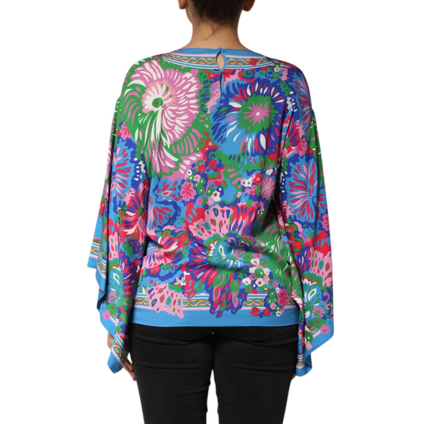 Dolce & Gabbana Multicolor Floral Printed Tunic Blouse Top TSH90592-44