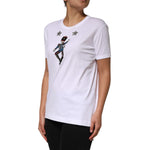 Dolce & Gabbana White Cotton Sequin Embellished Top T-shirt TSH90630-44