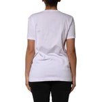 Dolce & Gabbana White Cotton Sequin Embellished Top T-shirt TSH90630-44