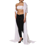 Dolce & Gabbana White Bustier Corset Cropped Chiffon Top TSH90632-38