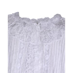 Dolce & Gabbana White Cotton Floral Lace Long Sleeves Top TSH90647-44