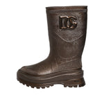 Dolce & Gabbana Metallic Brown Pull On Rain Boots Shoes MV7814-45