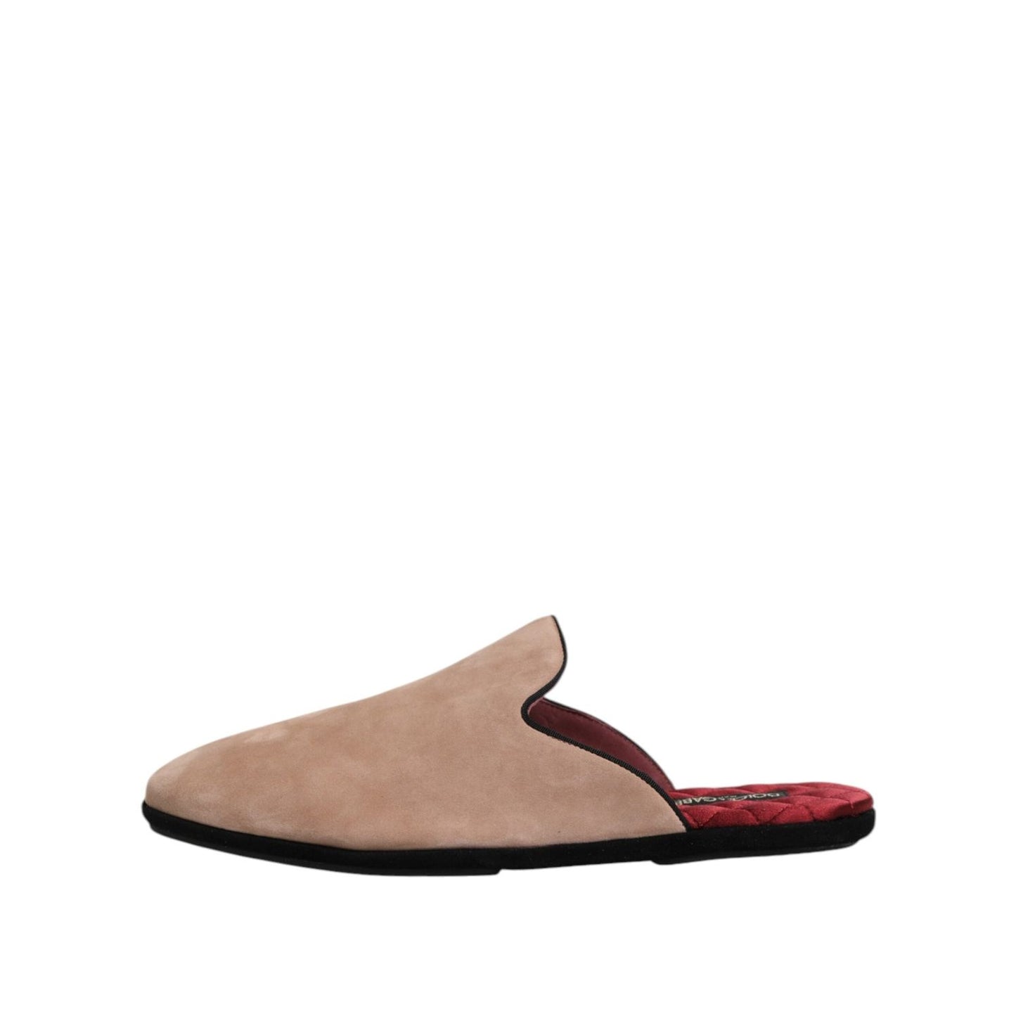 Dolce & Gabbana Beige Suede Leather Slides Flat Slipper Shoes MV7685-43