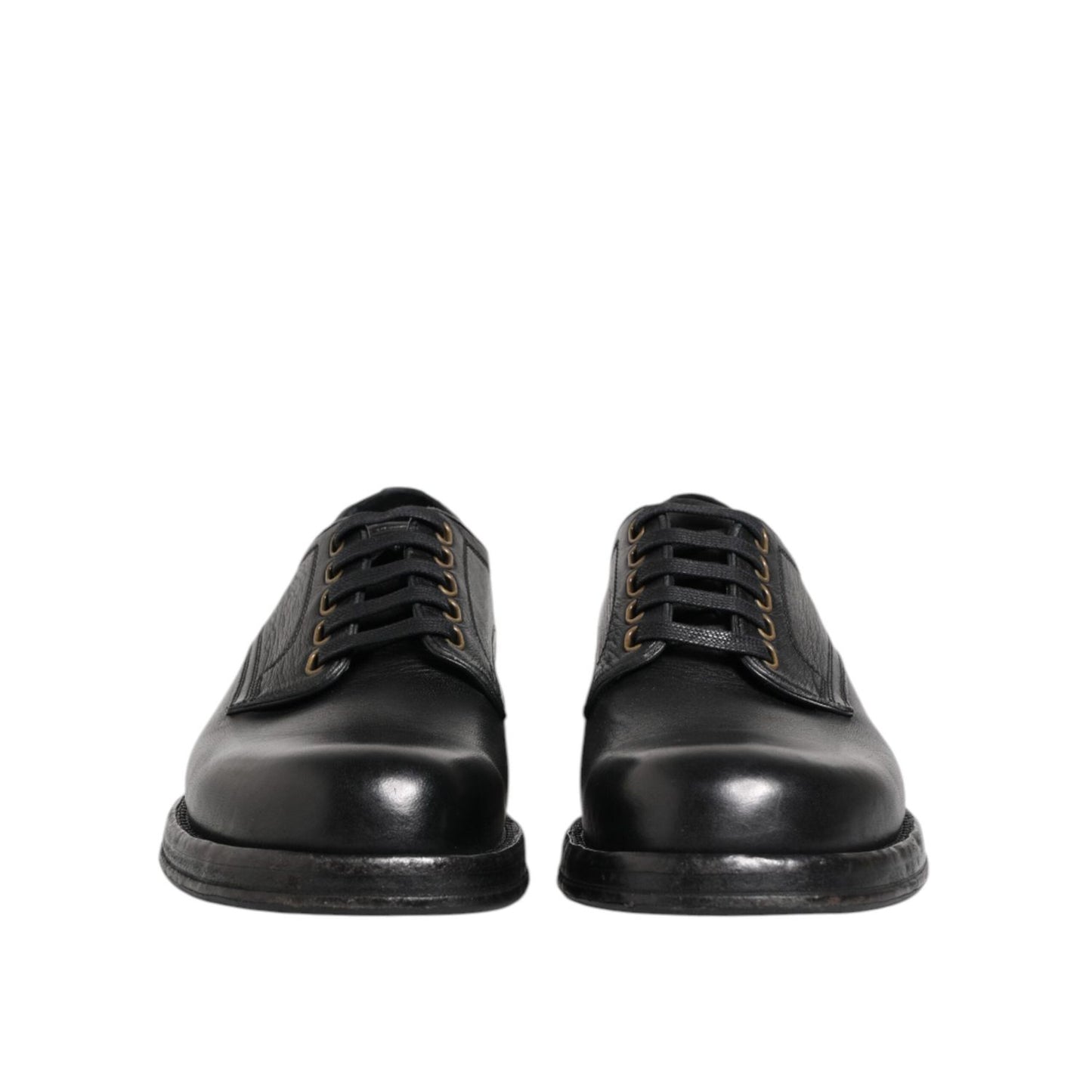 Dolce & Gabbana Black Leather Lace Up Derby Formal Shoes MV7692-42.5