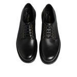 Dolce & Gabbana Black Leather Lace Up Derby Formal Shoes MV7692-42.5
