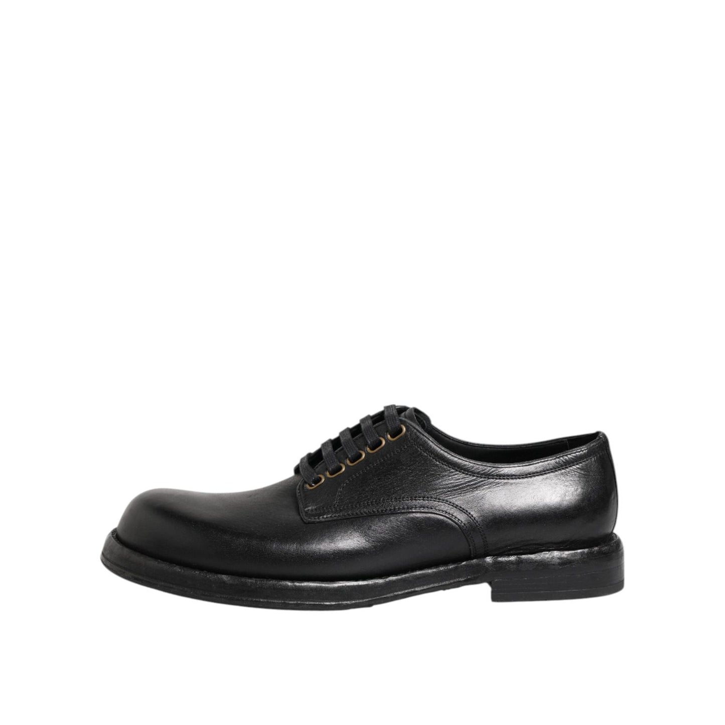 Dolce & Gabbana Black Leather Lace Up Derby Formal Shoes MV7692-42.5