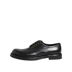 Dolce & Gabbana Black Leather Lace Up Derby Formal Shoes MV7692-42.5