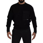 Dolce & Gabbana Black Cotton Crewneck Sweatshirt Sweater TSH7889-44