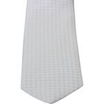 Dolce & Gabbana Elegant White Patterned Silk Blend Neck Tie Necktie Dolce & Gabbana Light Gray