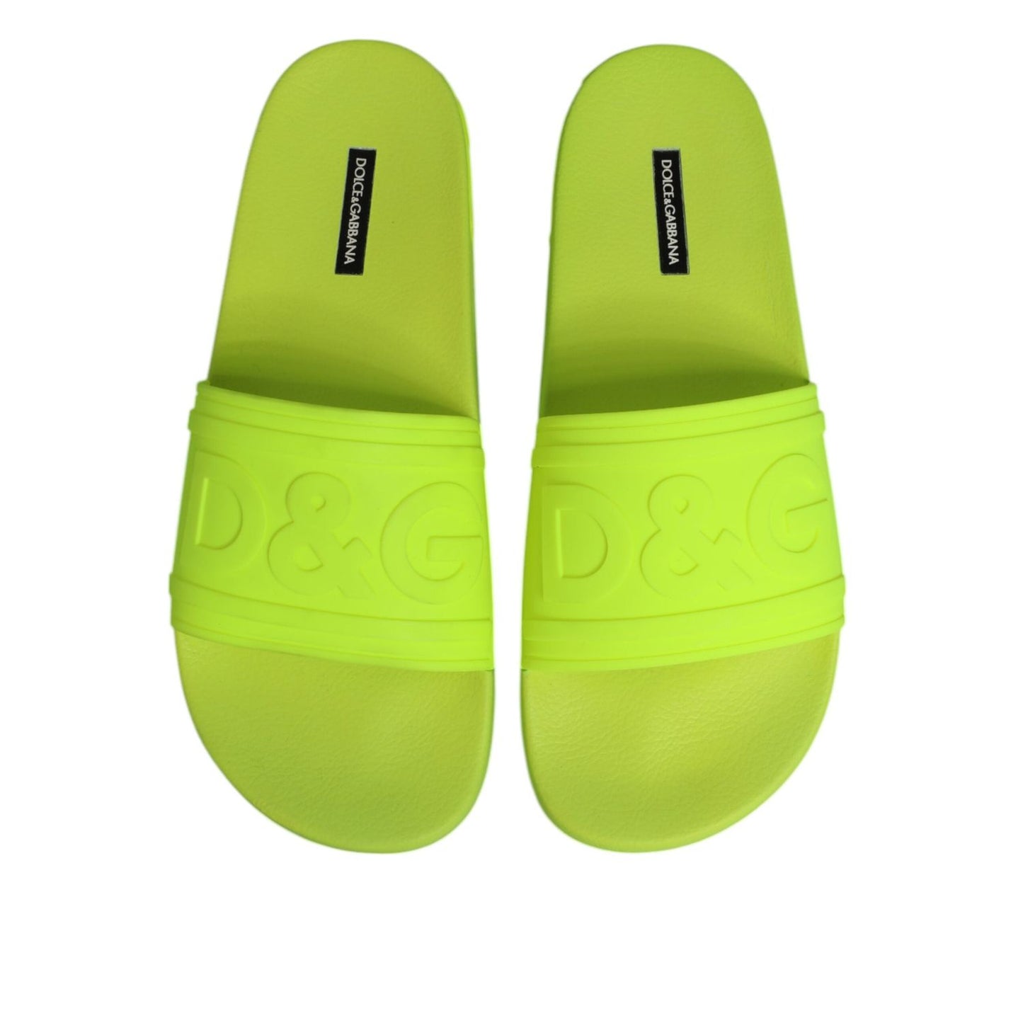 Dolce & Gabbana Green Rubber Slides Sandals Beachwear Shoes MV7857-44