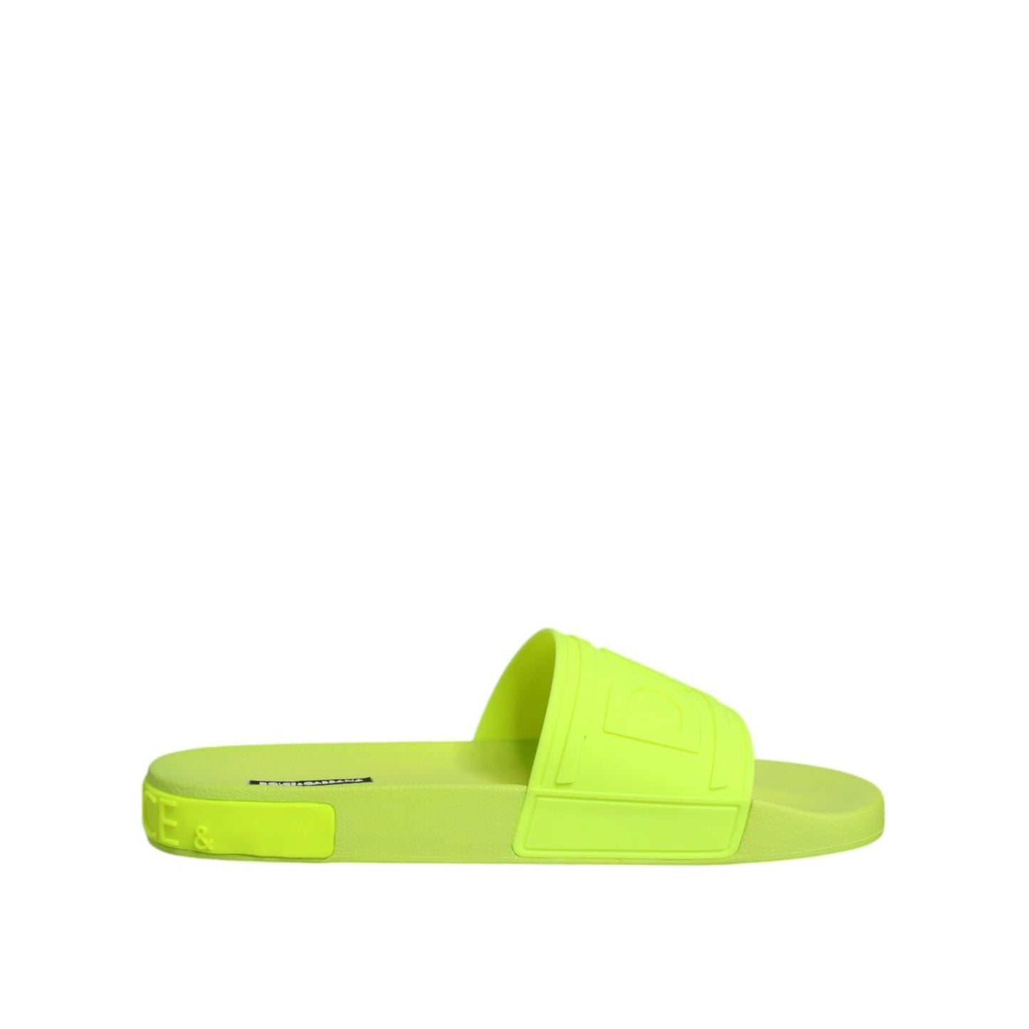 Dolce & Gabbana Green Rubber Slides Sandals Beachwear Shoes MV7857-44