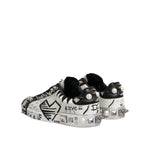 Dolce & Gabbana Black White Studded Low Top Sneakers Shoes MV7600-41