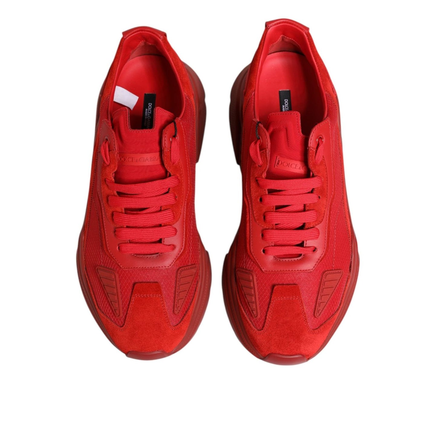Dolce & Gabbana Red Leather Daymaster Low Top Sneakers Shoes MV7614-44