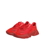 Dolce & Gabbana Red Leather Daymaster Low Top Sneakers Shoes MV7614-44