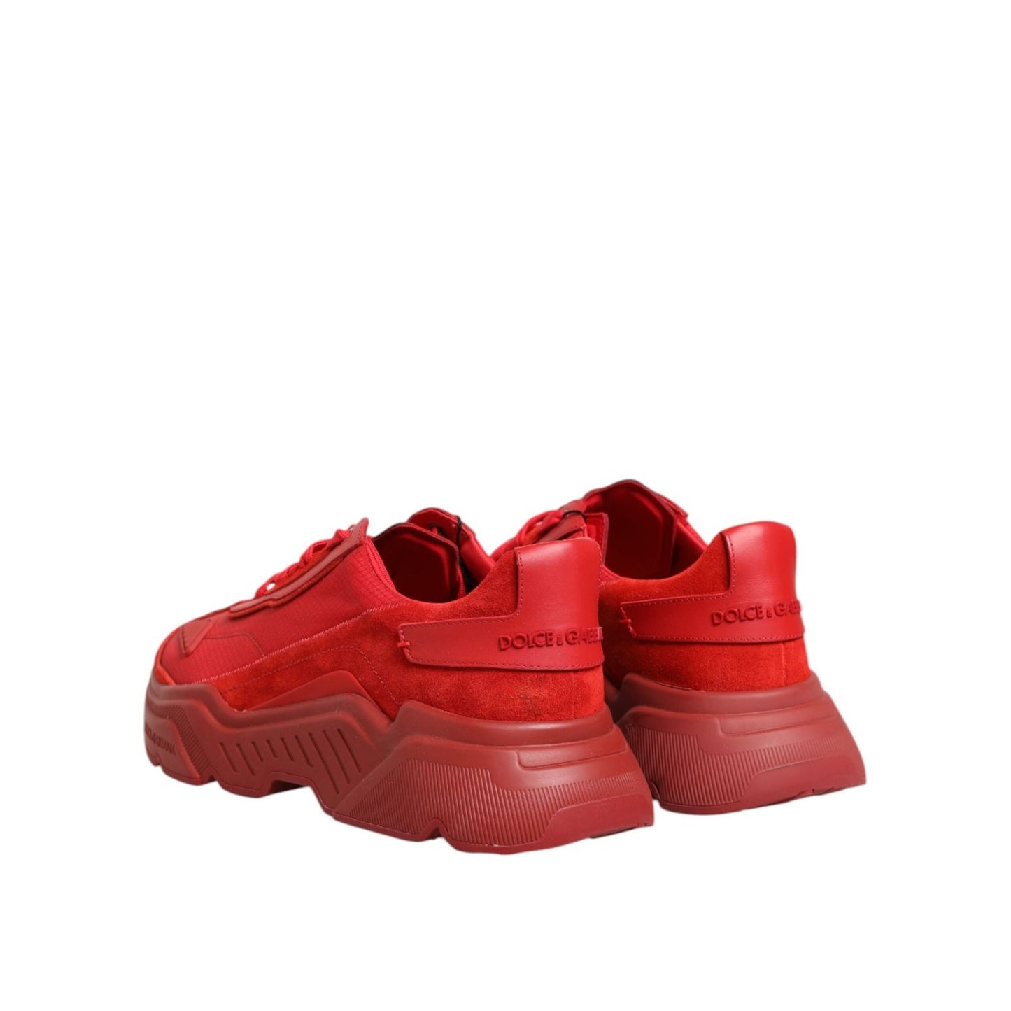 Dolce & Gabbana Red Leather Daymaster Low Top Sneakers Shoes MV7614-44