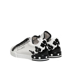Dolce & Gabbana White Black Crown Low Top Men Sneakers Shoes MV7751-40.5