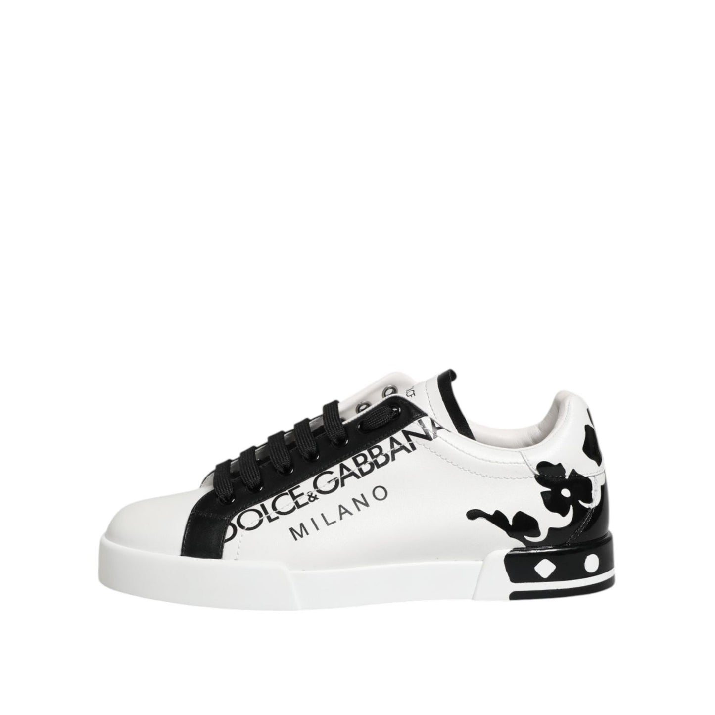 Dolce & Gabbana White Black Crown Low Top Men Sneakers Shoes MV7751-40.5