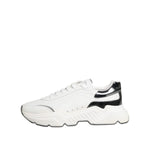 Dolce & Gabbana White Silver DAYMASTER Leather Sneakers Shoes MV7804-43