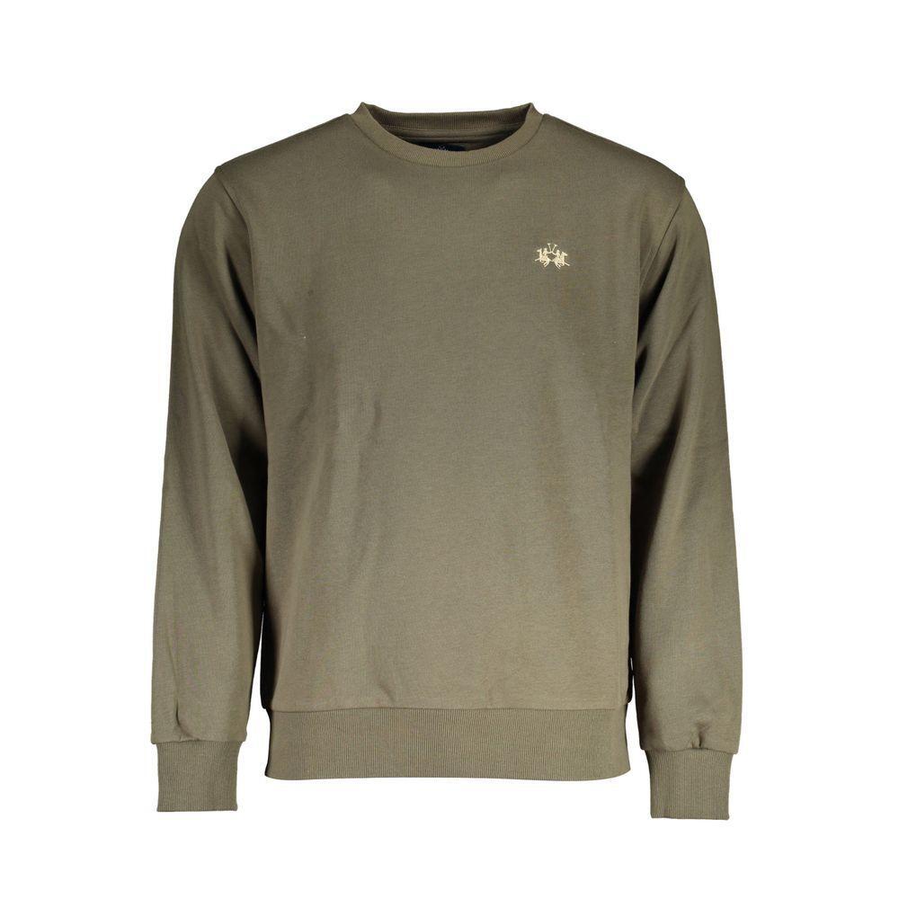La Martina Green Cotton Sweater LA-17168-XL