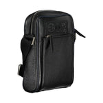 La Martina Black Leather Shoulder Bag LA-20552