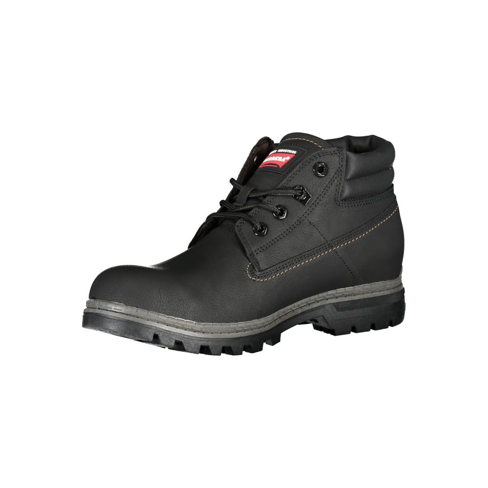Carrera Black Polyester Ankle boot with laces and contrast details, featuring logo on the tongue.