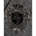 Dolce & Gabbana Black White Double Breasted Men Suit Blazer JKT41540-48