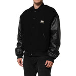 Dolce & Gabbana Black Wool Logo Plaque Bomber Jacket JKT41519-56