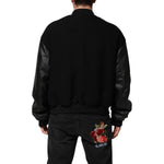 Dolce & Gabbana Black Wool Logo Plaque Bomber Jacket JKT41519-56