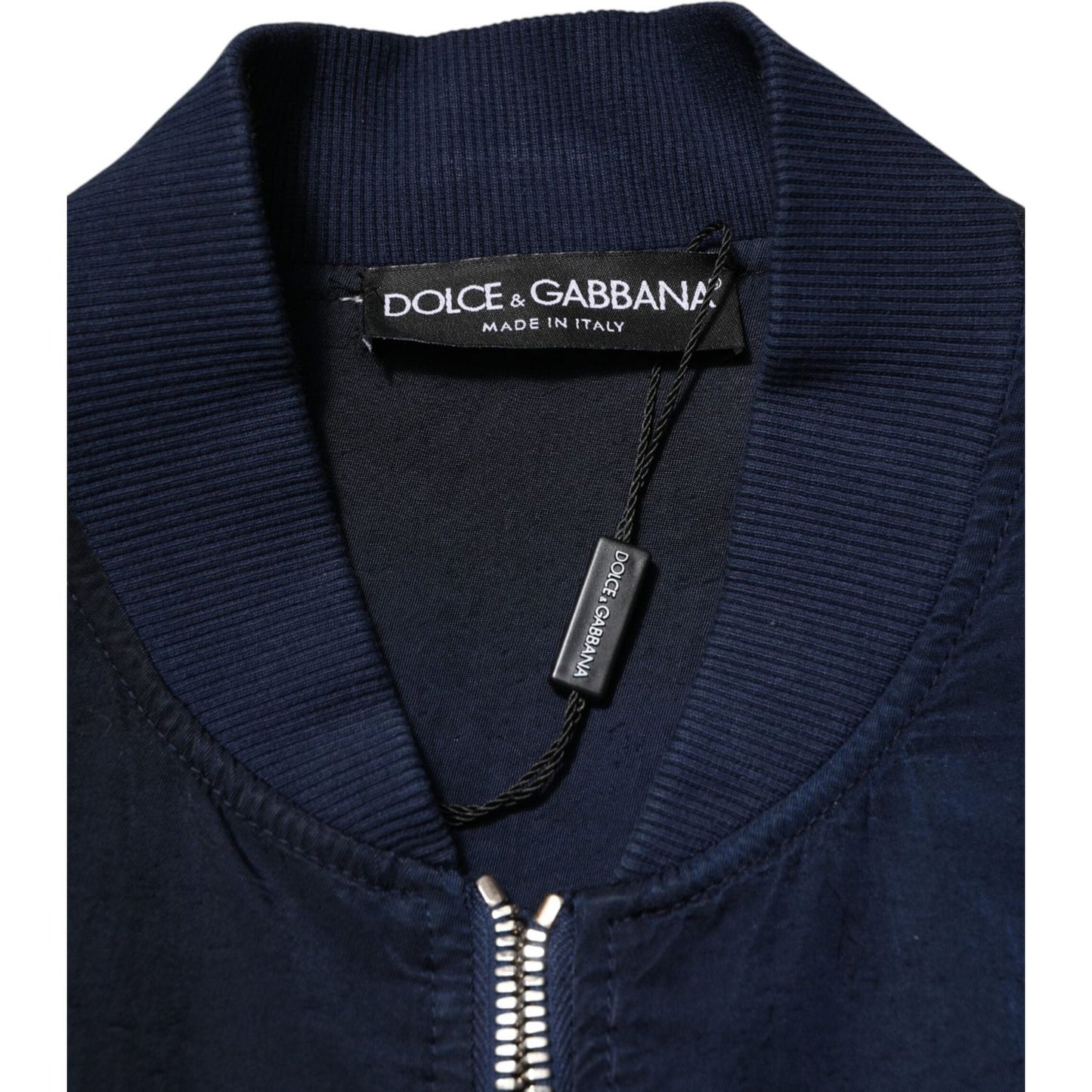 Dolce & Gabbana Blue Nylon DG Embroidery Men Bomber Jacket JKT41528-48