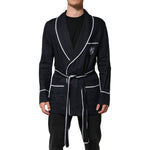 Dolce & Gabbana Dark Blue DG Embroidery Jacket Robe Blazer JKT41553-56