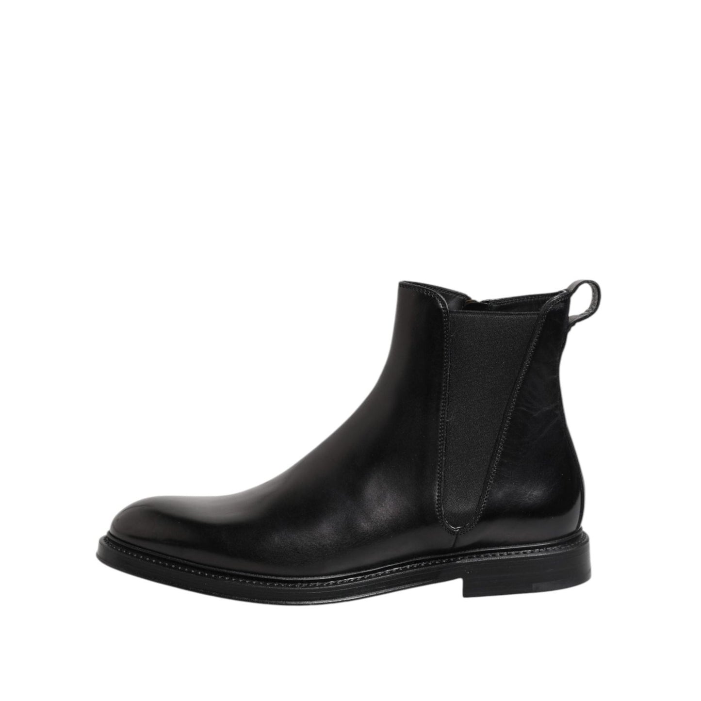 Dolce & Gabbana Black Chelsea Leather Mid Calf Boots Shoes MV7380-40
