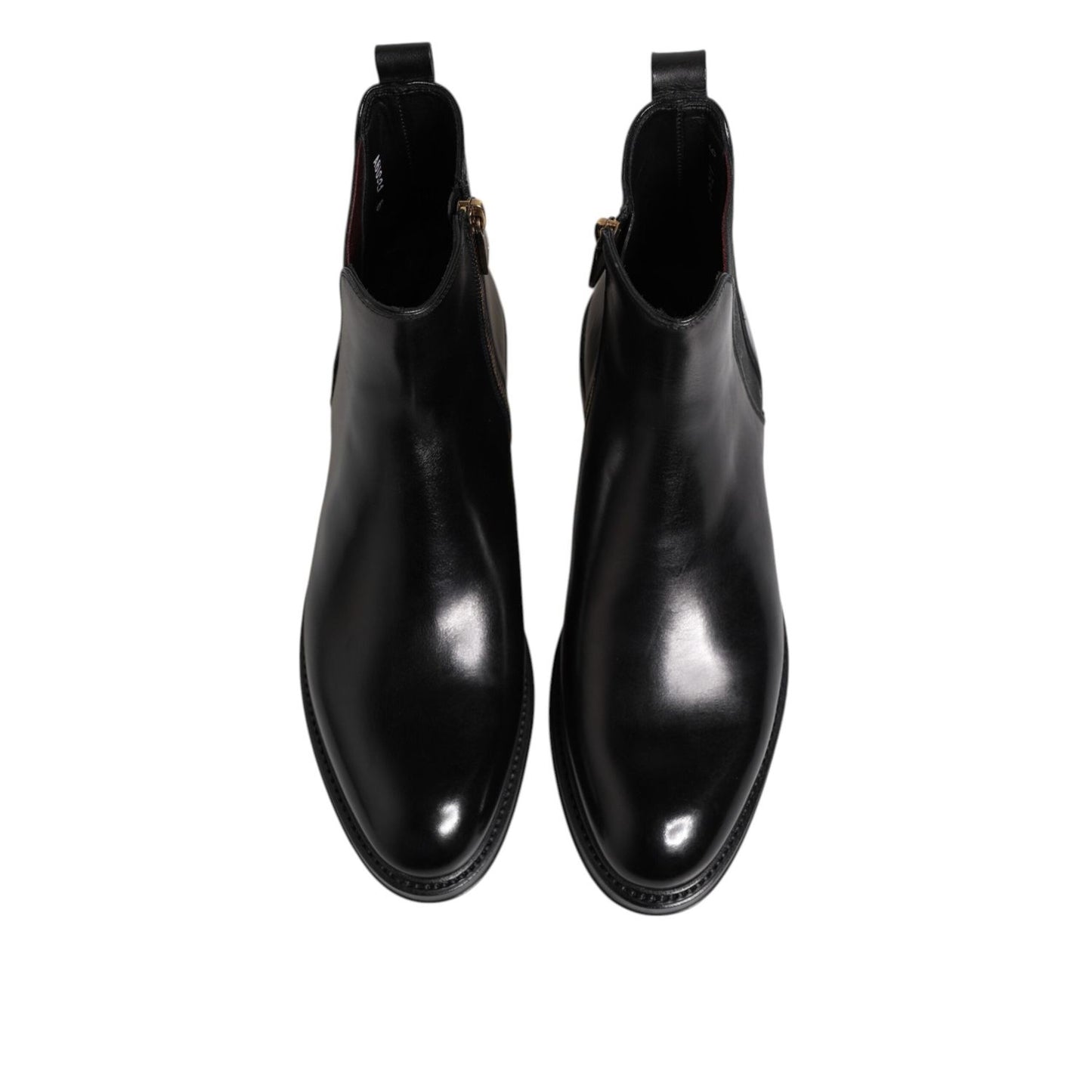 Dolce & Gabbana Black Chelsea Leather Mid Calf Boots Shoes MV7736-40