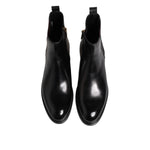 Dolce & Gabbana Black Chelsea Leather Mid Calf Boots Shoes MV7736-40