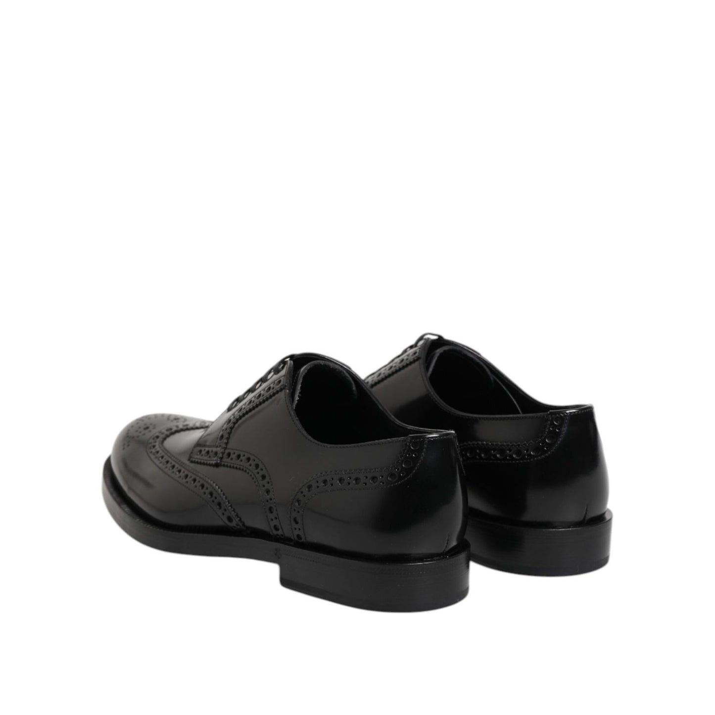 Dolce & Gabbana Black Leather Derby Wingtip Formal Shoes MV7523-40