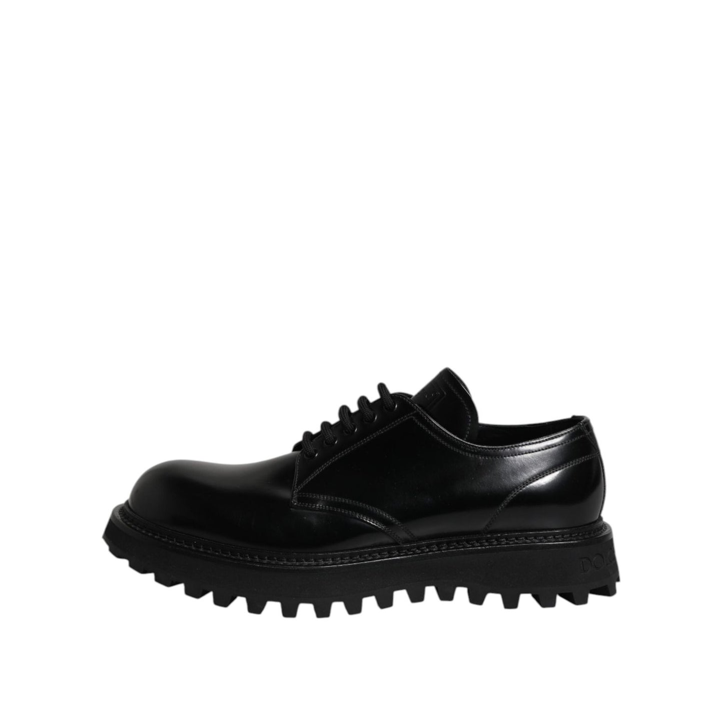 Dolce & Gabbana Black Leather Lace Up Trekking Dress Shoes MV7818-46