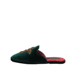 Dolce & Gabbana Green Velvet Cross Embellished Slippers Shoes MV7387-39