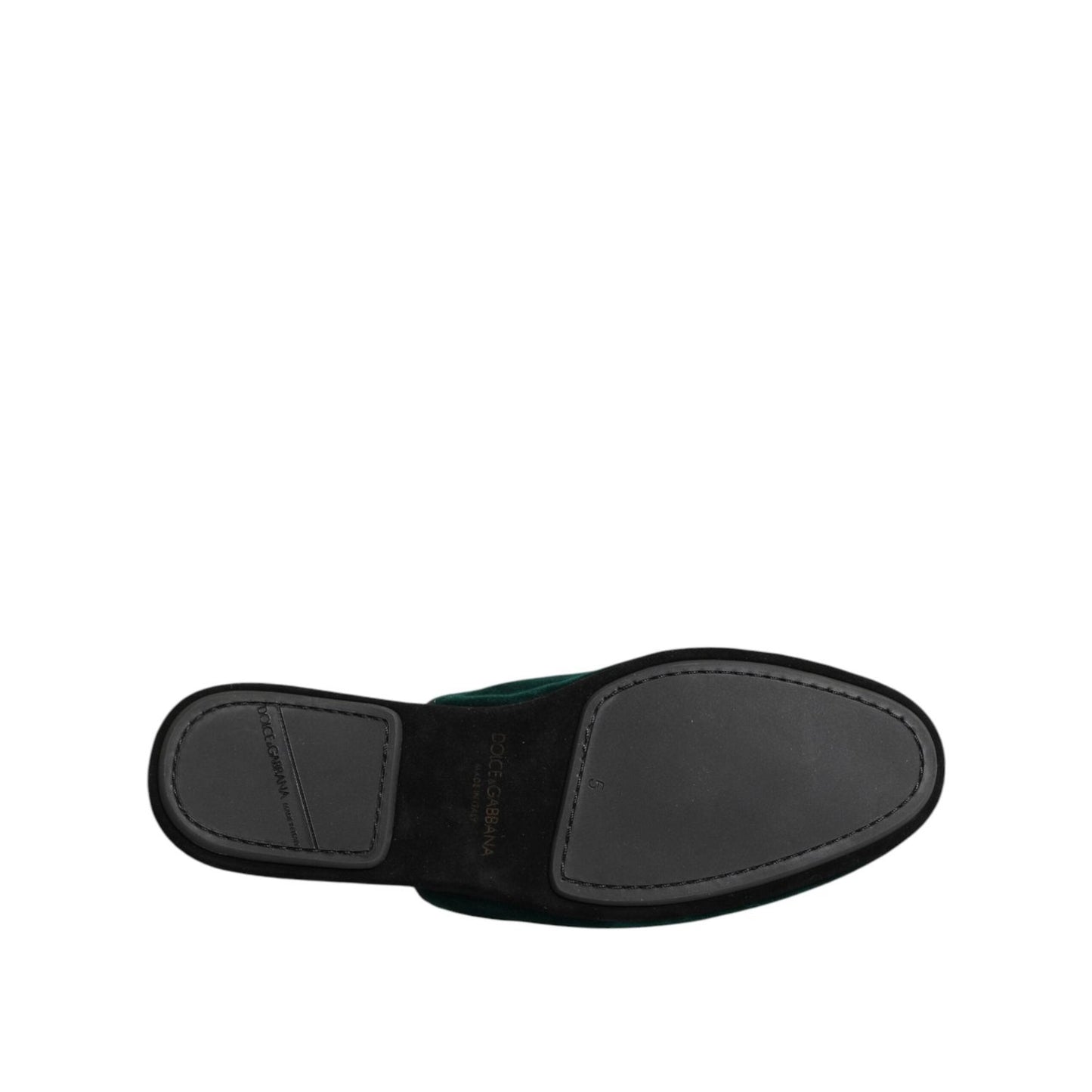 Dolce & Gabbana Green Velvet Cross Embellished Slippers Shoes MV7624-39