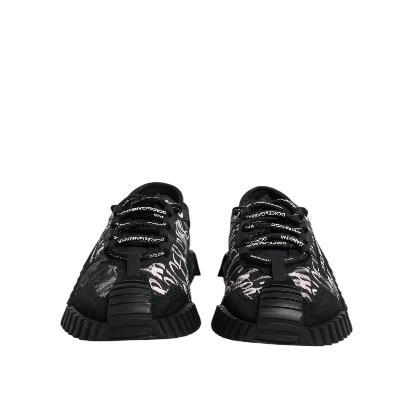 Dolce & Gabbana Black White NS1 Lace Up Low Top Sneakers Shoes MV7866-43