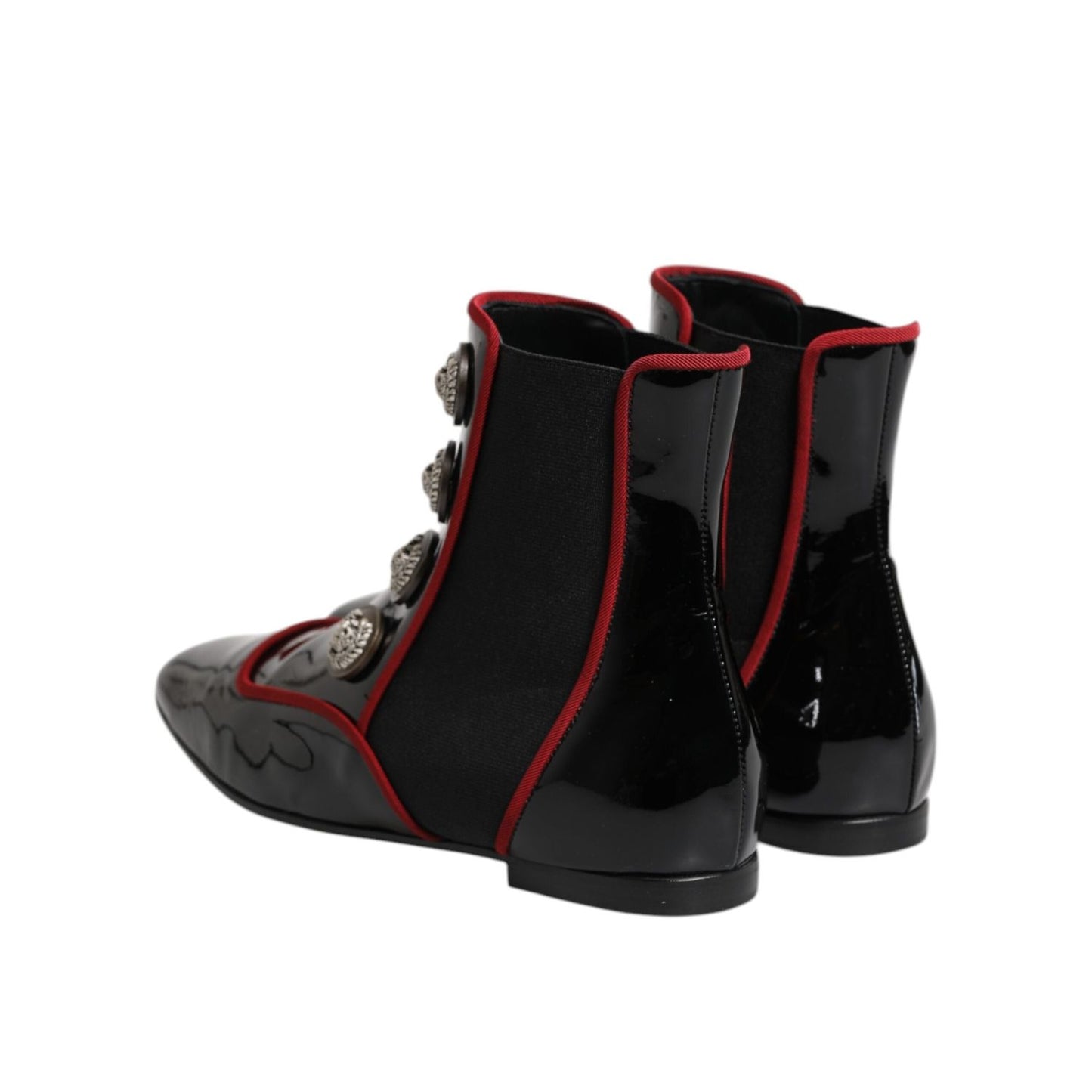 Dolce & Gabbana Black Jackie Buttoned Chelsea Boots Shoes LA11456-38