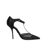 Dolce & Gabbana Black Mesh T-strap Stiletto High Heels Shoes LA11436-38