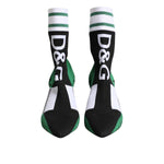 Dolce & Gabbana Green Stretch Sock Style Ankle Boots Shoes LA11443-38