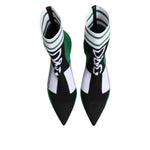 Dolce & Gabbana Green Stretch Sock Style Ankle Boots Shoes LA11443-38