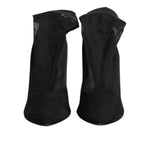 Dolce & Gabbana Black Silk Stretch Mesh Sock Boots Shoes LA11463-38
