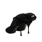 Dolce & Gabbana Black Silk Stretch Mesh Sock Boots Shoes LA11463-38