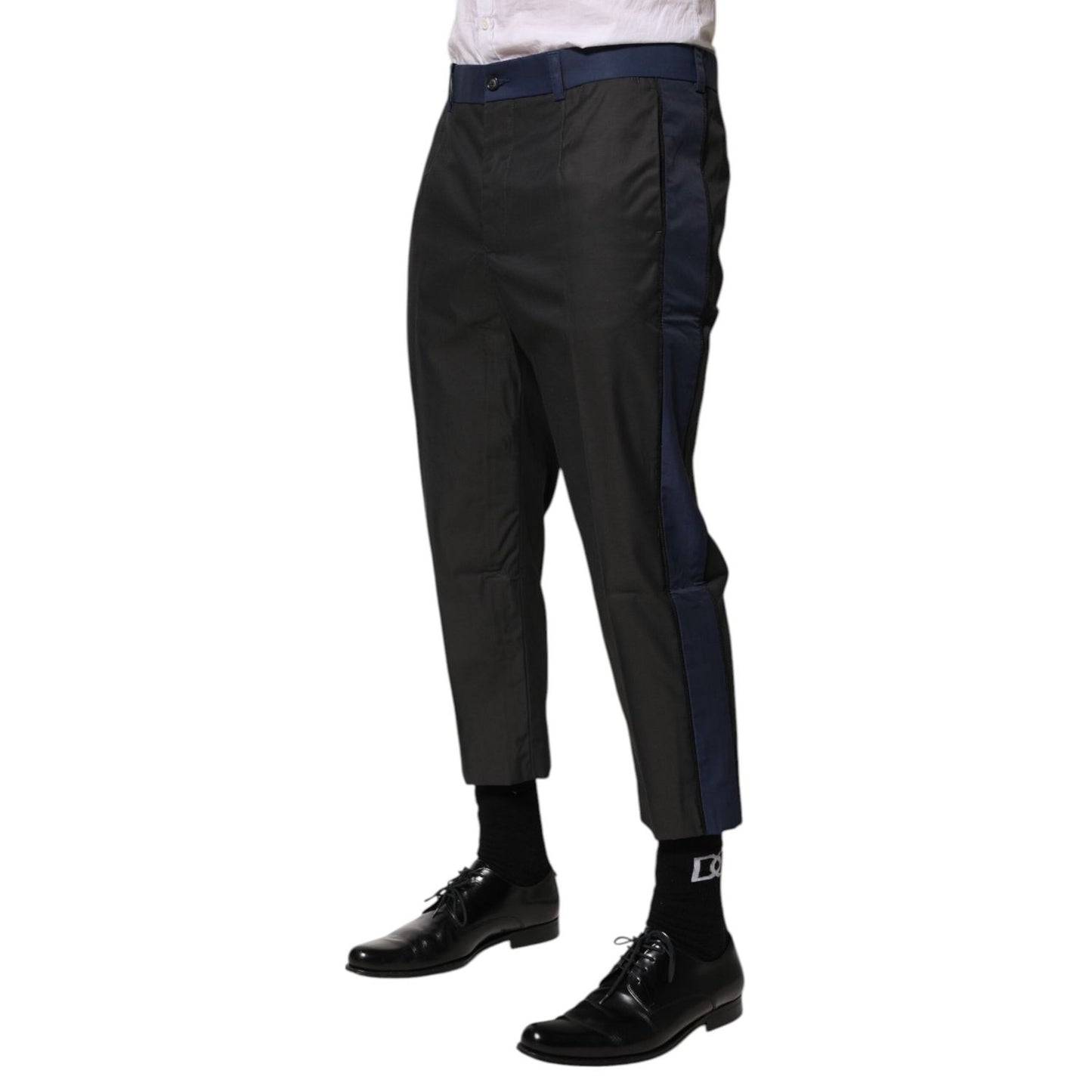 Dolce & Gabbana Gray Blue Cotton 3/4 Chinos Crop Trouser Pants PAN76638-44