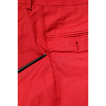 Dolce & Gabbana Red Cotton Pleated Men Formal Trouser Pants PAN76639-56