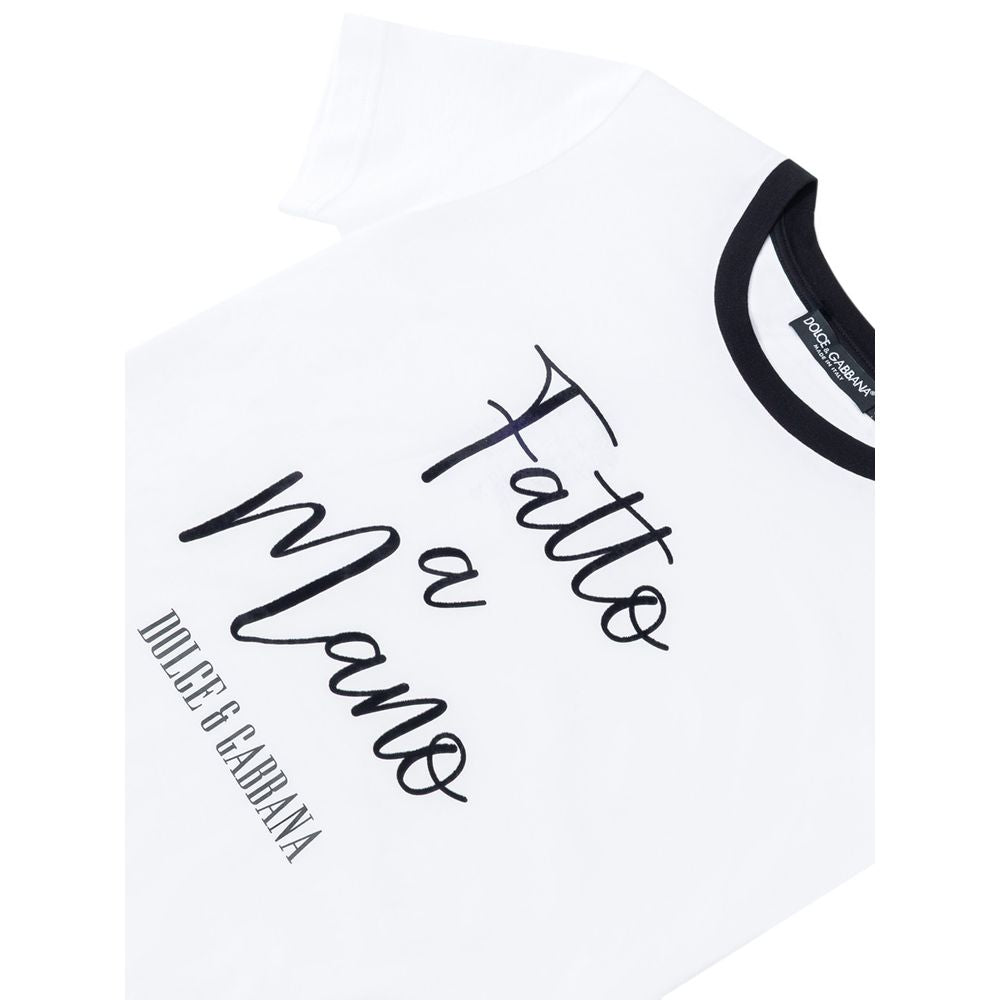Dolce & Gabbana White Cotton T-Shirt DO-9610666-36
