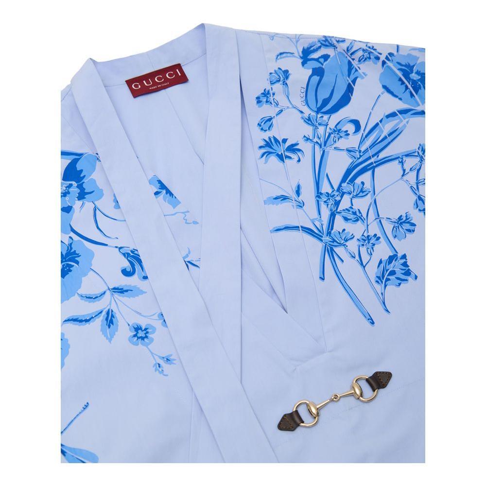 Gucci Blue Cotton Shirt GU-984220051442-IT44|L
