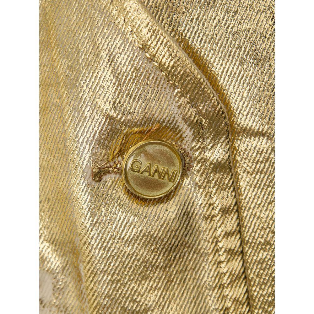 Ganni Gold Cotton Sleveless Jacket GA-9925659-IT40|S