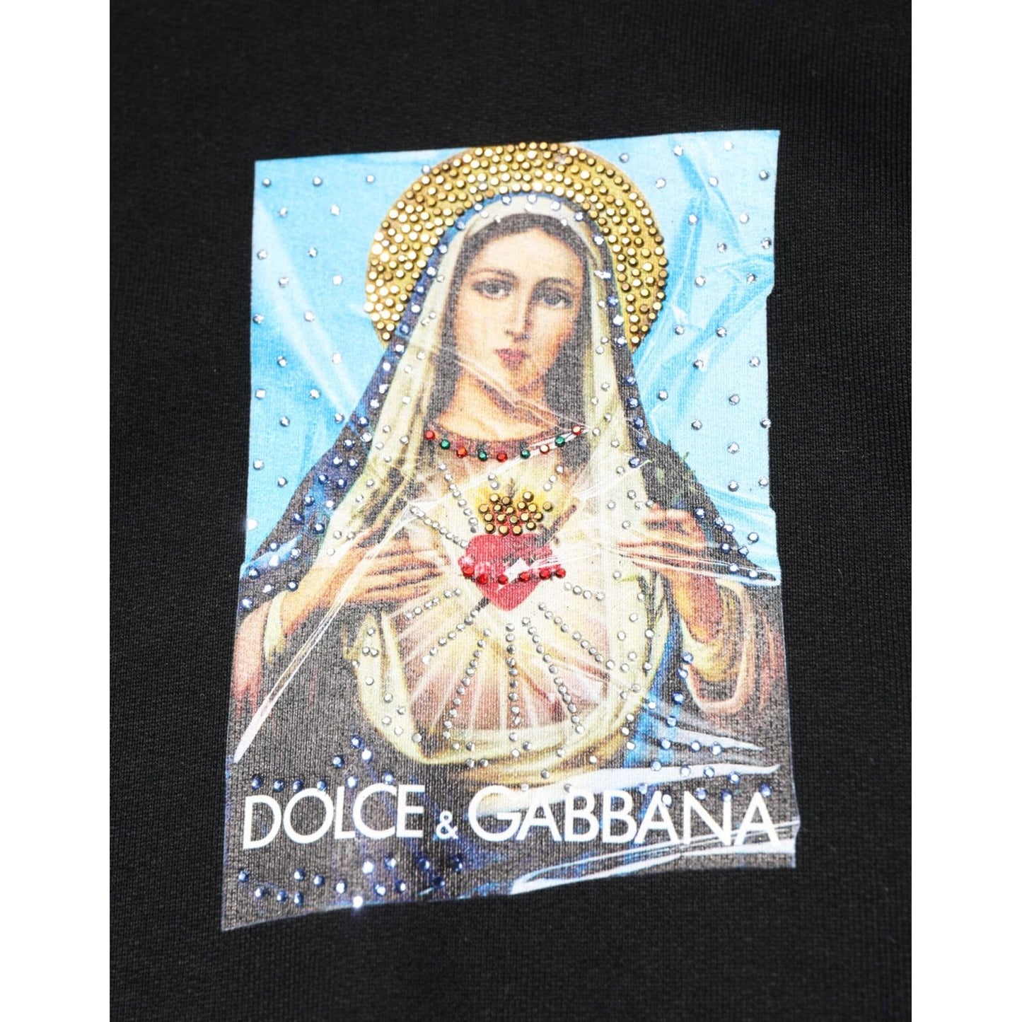 Dolce & Gabbana Black Printed Hoodie Crystal Embellished Jacket TSH90784-XL